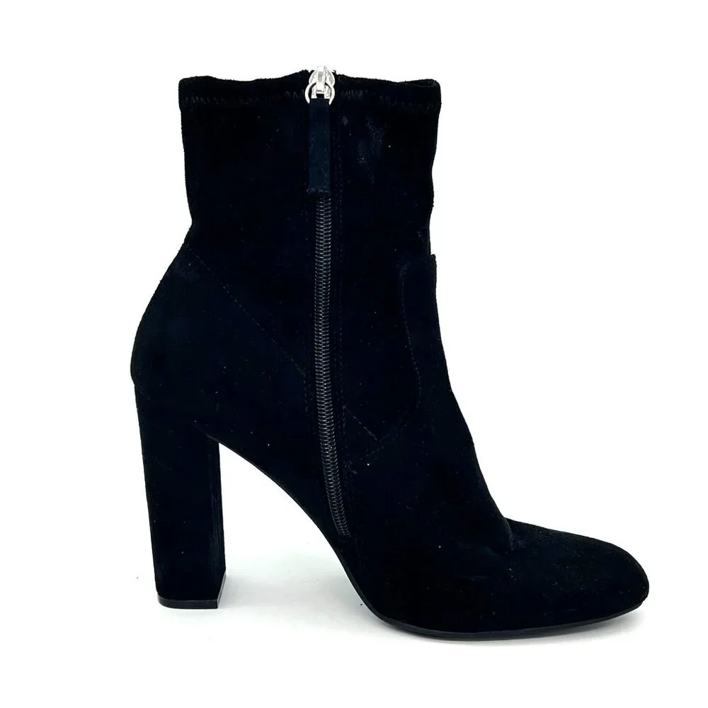 Steve Madden Edit Womens Black Suede Ankle Boots Red Rose Embroidery Side Zipper - Picture 14 of 16